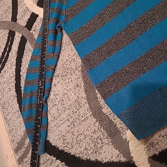Vintage Aéropostale Womens Knit Sweater Gray/Teal XL L/S Scoop Neck - Picture 9 of 14